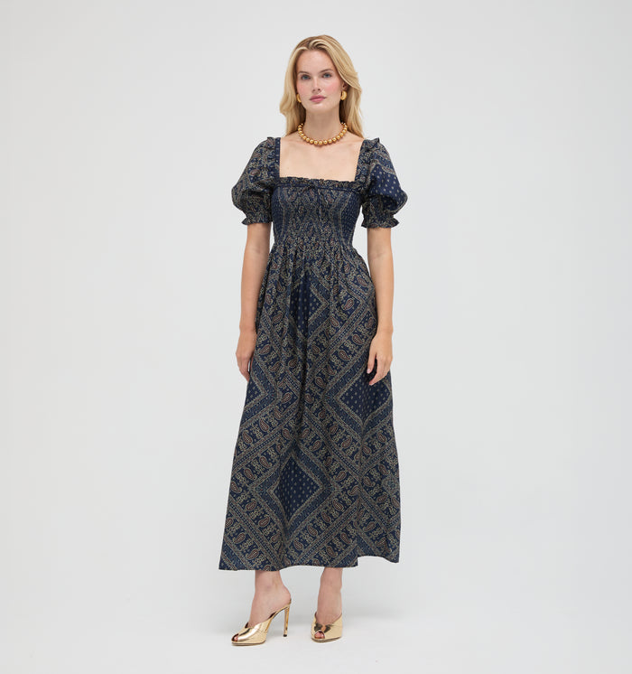 The Scarlett Nap Dress - Carnaby Scarf Navy