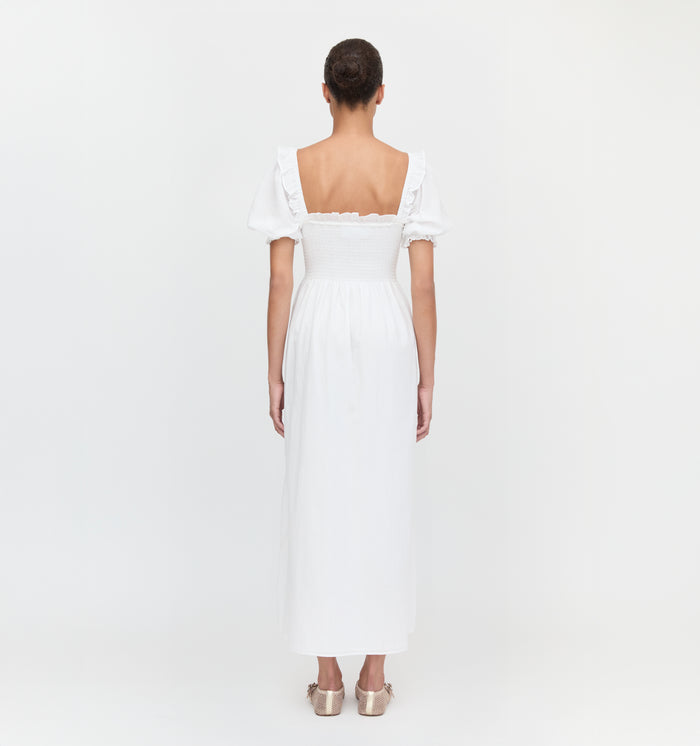 The Scarlett Nap Dress - White Shadow Stripe