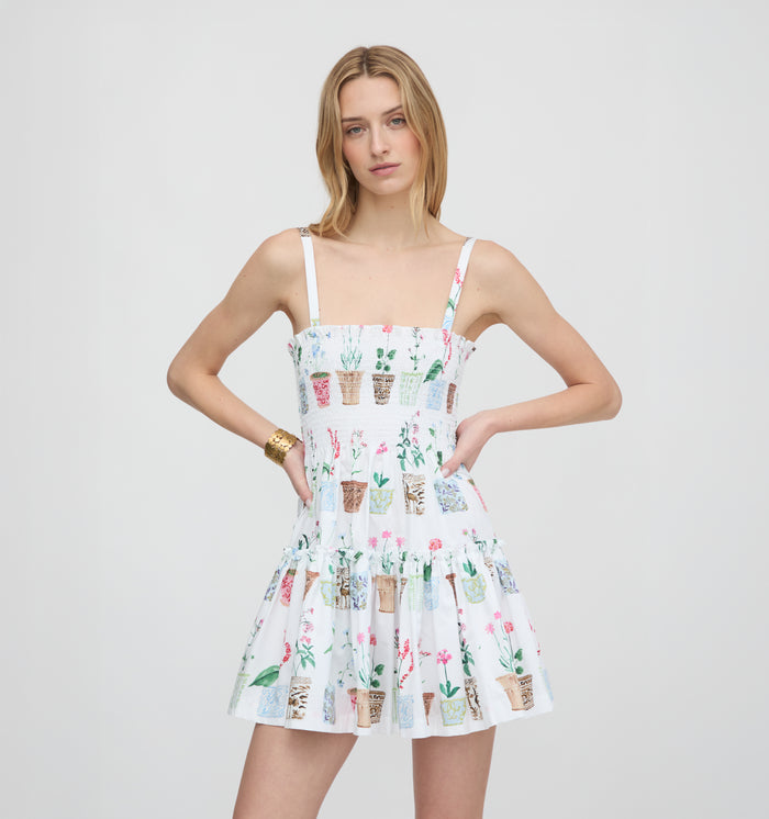 The Seraphina Mini Nap Dress - Flower Pots