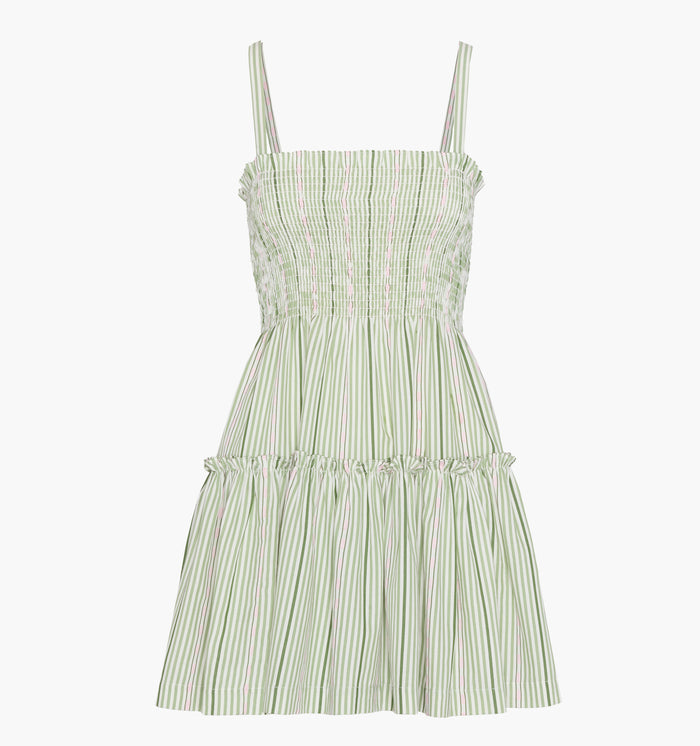 monogram: green-jacquard-stripe