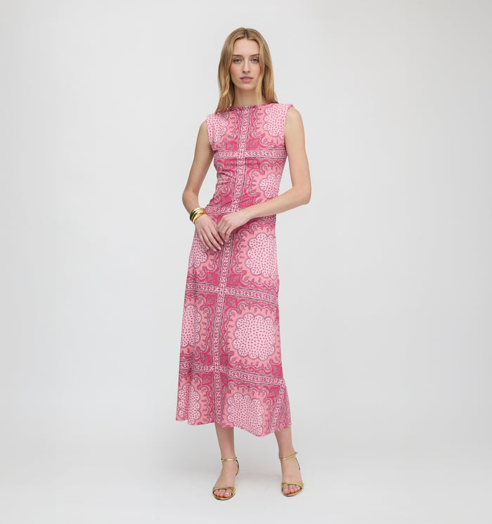 The Sloane Dress - Berry Paisley Scarf