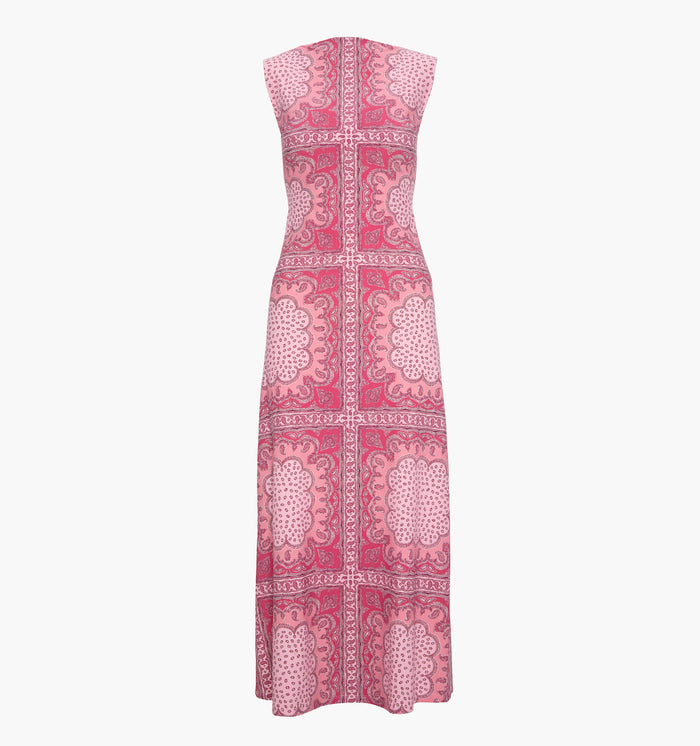 The Sloane Dress - Berry Paisley Scarf
