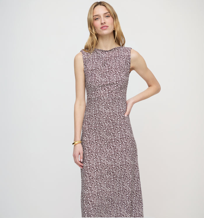 The Sloane Dress - Chocolate Ditsy Thistle