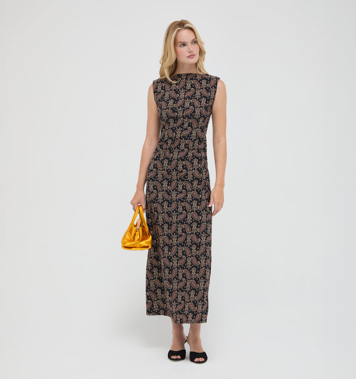 The Sloane Dress -  Duke Paisley Black