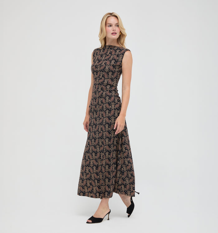The Sloane Dress -  Duke Paisley Black