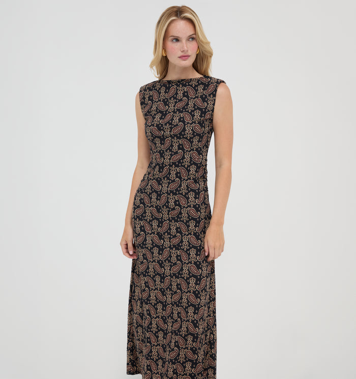The Sloane Dress -  Duke Paisley Black