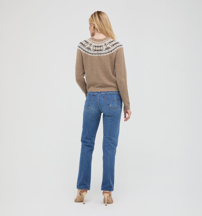 The Sonnet Cardigan - Thistle Fair Isle Taupe Marl