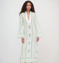 The Sorina Maxi Tunic - White/Green Arcadia Border
