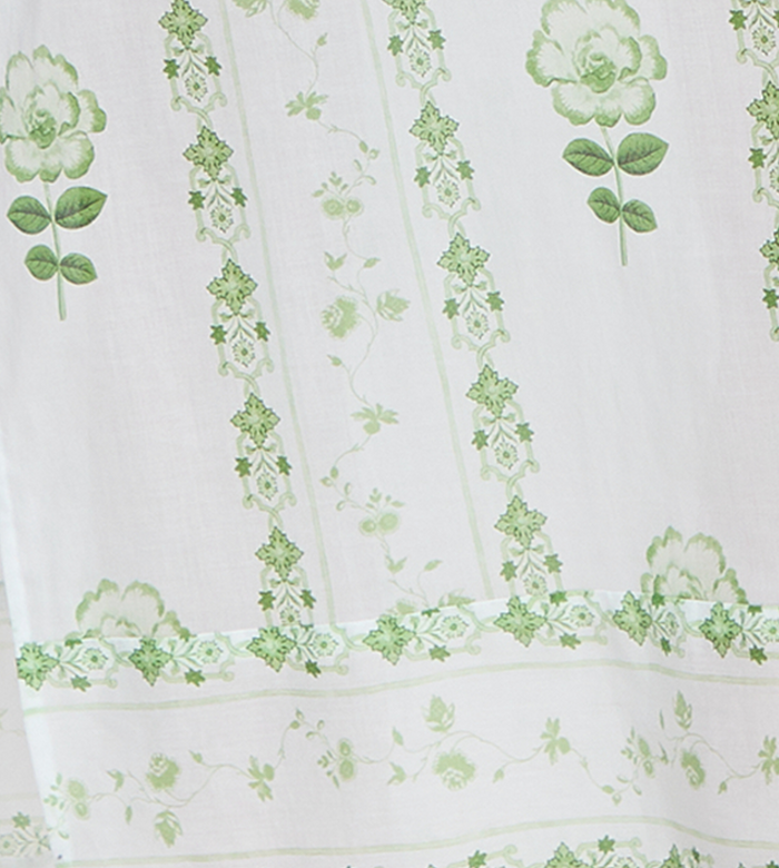 The Sorina Maxi Tunic - White/Green Arcadia Border