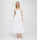 The Stella Nap Dress - White Shadow Stripe