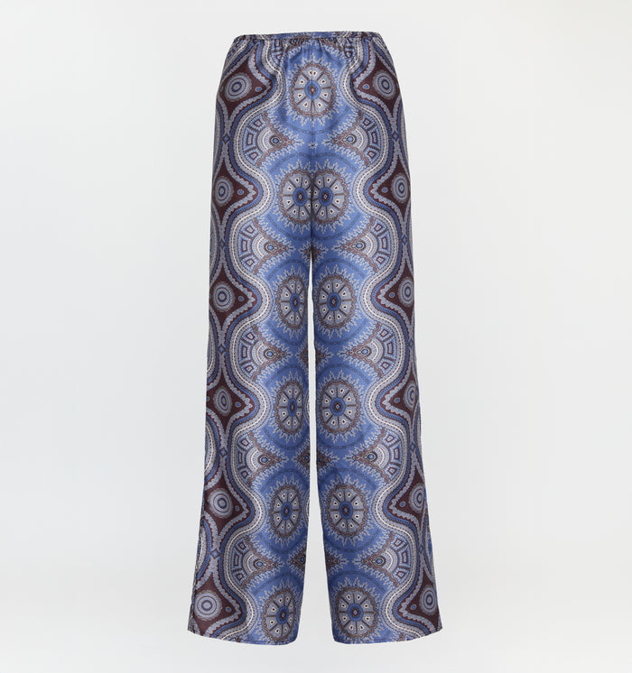 The Taylor Pant in Brown Cobalt Medallion color: Brown Cobalt Medallion