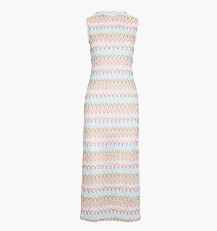 The Taytum Dress - White Multi Smooth Shimmer Knit