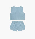 The Tiny Dylan Short Set - Lagoon Gingham