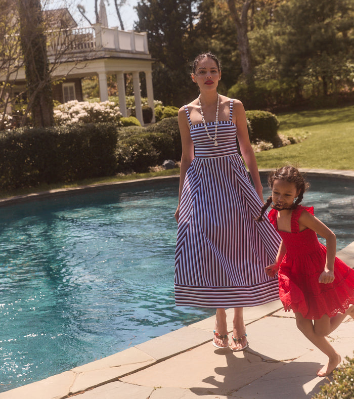 The Tiny Ellie Nap Dress - Cherry Trellis Broderie