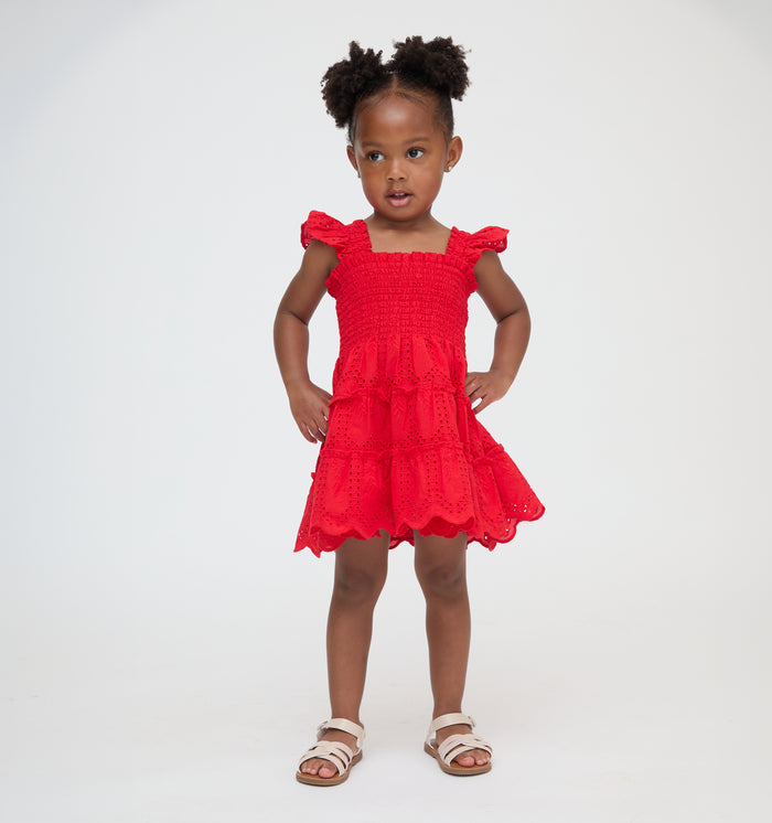 The Tiny Ellie Nap Dress - Cherry Trellis Broderie