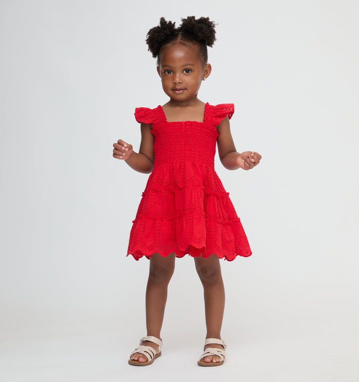 The Tiny Ellie Nap Dress - Cherry Trellis Broderie