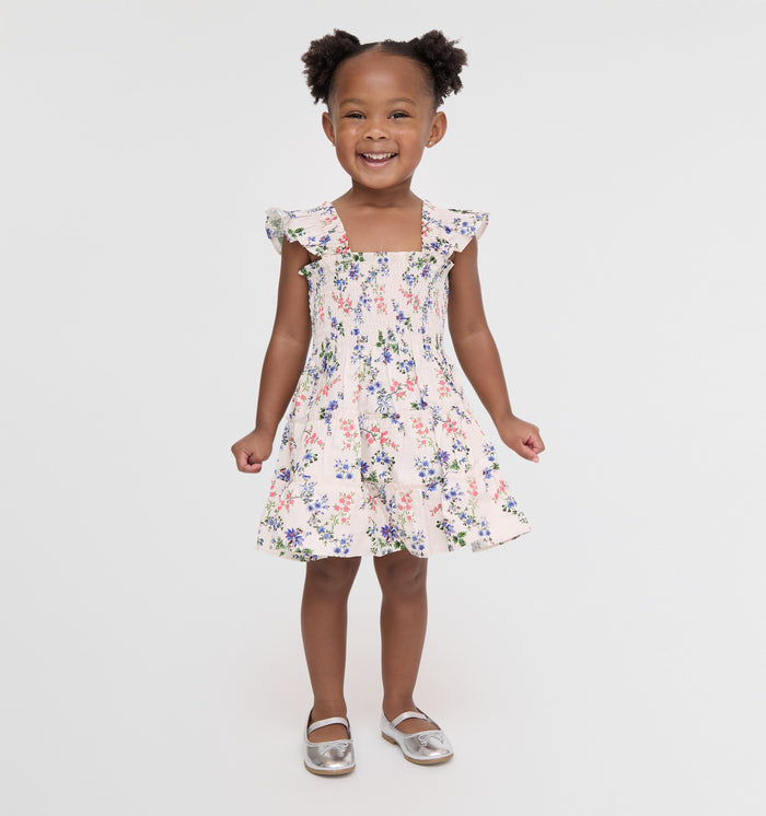 The Tiny Ellie Nap Dress - Pink Scallop Bow Chintz