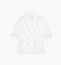 The Tiny Hotel Robe with Light Pink Piping color: white/light pink