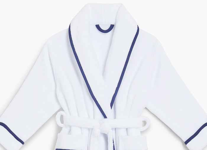The Tiny Hotel Robe - White/Navy