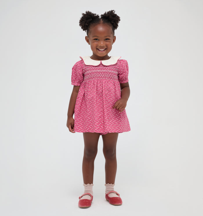 The Tiny Mina Nap Dress -  Poppy Half Drop Rose
