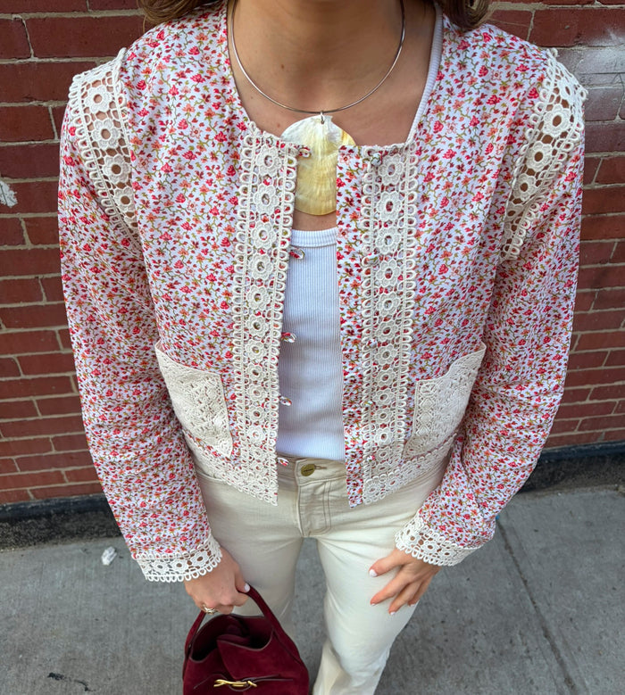 The Tory Top - Ivory Geo Ditsy