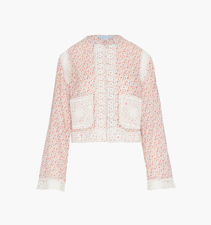 The Tory Top - Ivory Geo Ditsy