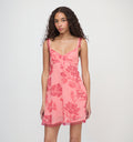 The Trix Dress - Coral Georgette With Sequins
