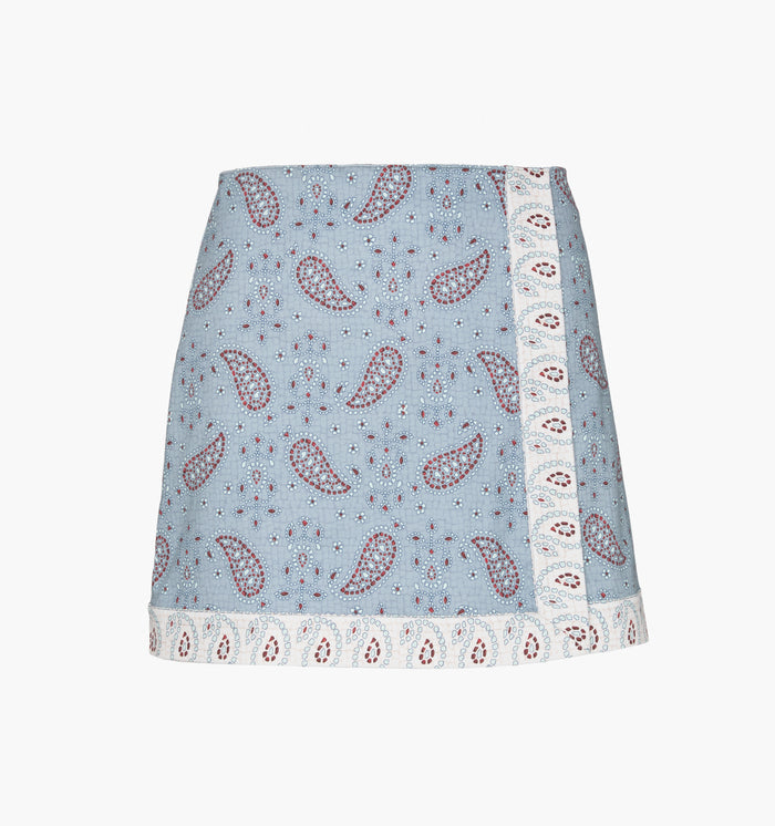 The Tyla Skirt - Dusty Blue Gemstone Mosaic Scarf