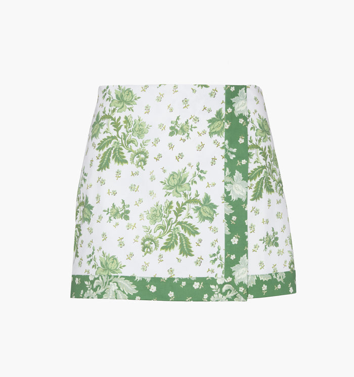 The Tyla Skirt - White Delft Bouquet