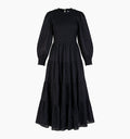 The Viviana Nap Dress - Black Linear Swiss Dot