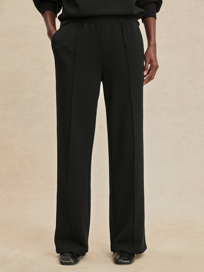 Black|The Wide Leg Pant 28 Black, full-length black wide-leg trousers product image.