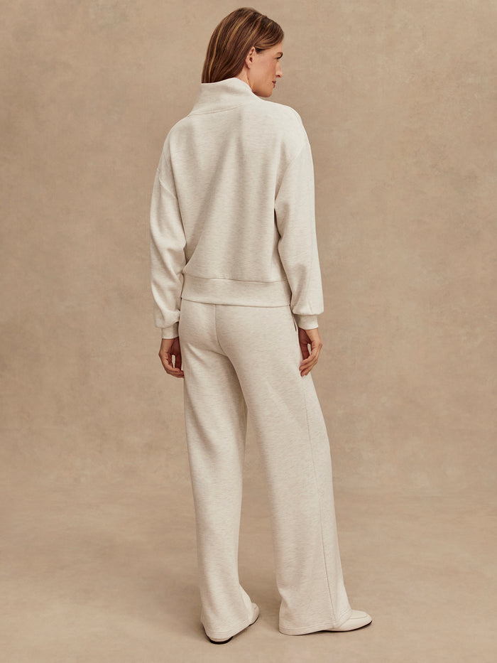 Ivory Marl|The Wide Leg Pant 30 Ivory Marl in ivory marl fabric, product image showcasing wide-leg trousers.