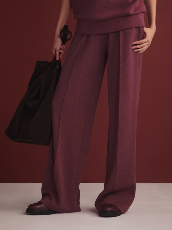 Sassafras Marl|Front view of The Wide Leg Pant 32 Sassafras Marl in marl fabric.