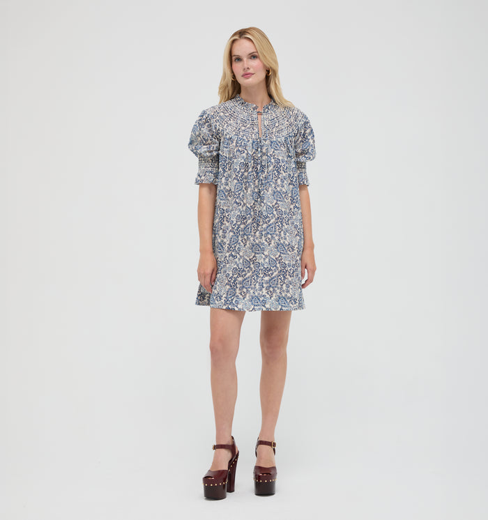 The Zinnia Mini Dress -  Chedworth Paisley Blue