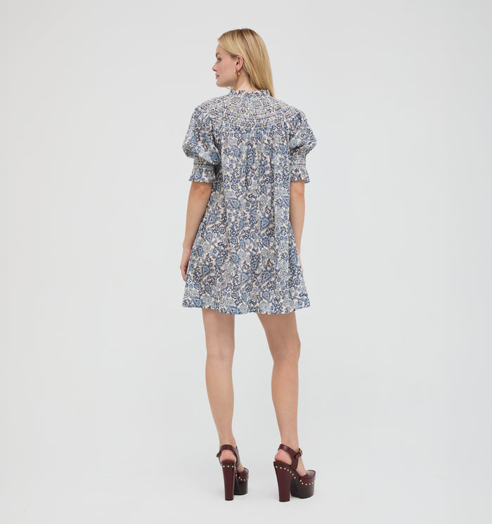 The Zinnia Mini Dress -  Chedworth Paisley Blue