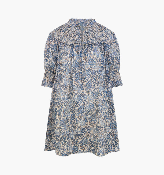 The Zinnia Mini Dress -  Chedworth Paisley Blue