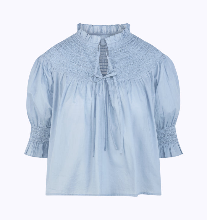 The Zinnia Top -  Dusty Blue