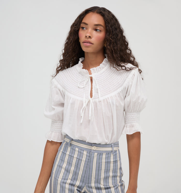 The Zinnia Top -  White