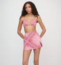 The Zuri Swim Skirt - Berry Paisley Scarf