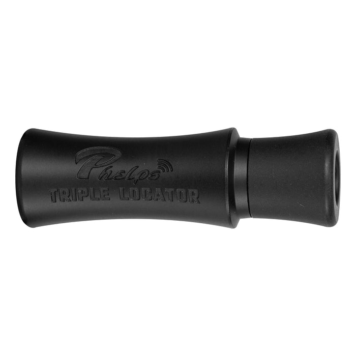 Black contoured locator call featuring 'Phelps TRIPLE LOCATOR' embossed text.