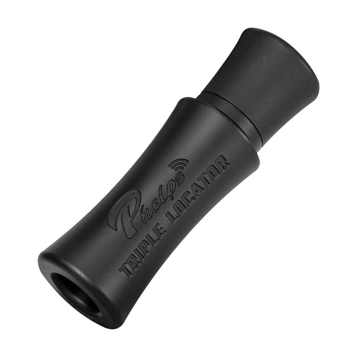 Black Phelps Triple Locator game call with embossed logo and text.