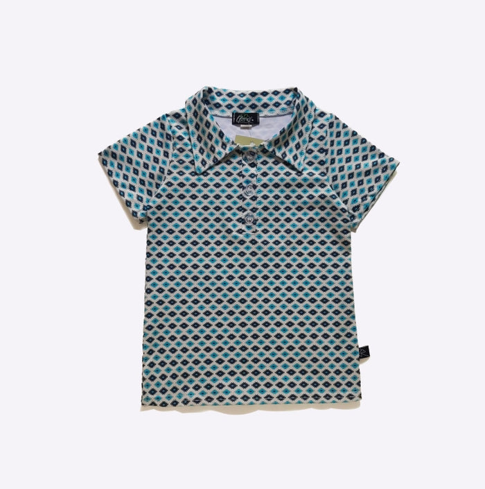 Turquoise Aztec Polo