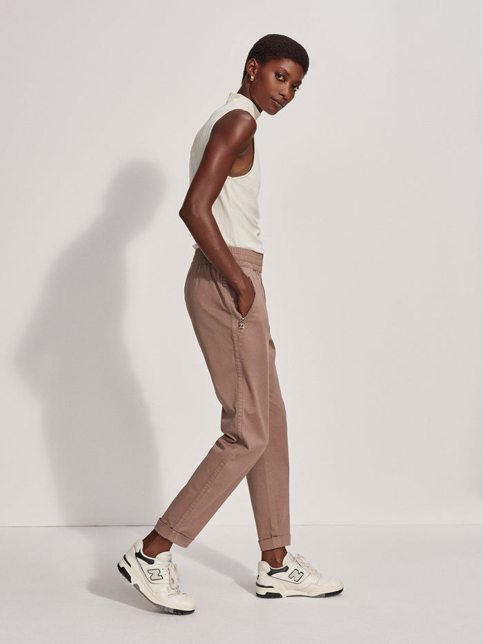 |Front view of Caley Fitted Rib Tank in Birch, a sleeveless, fitted rib-knit top.