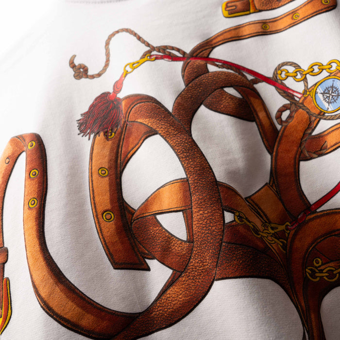 White Harnessed Cotton T-Shirt