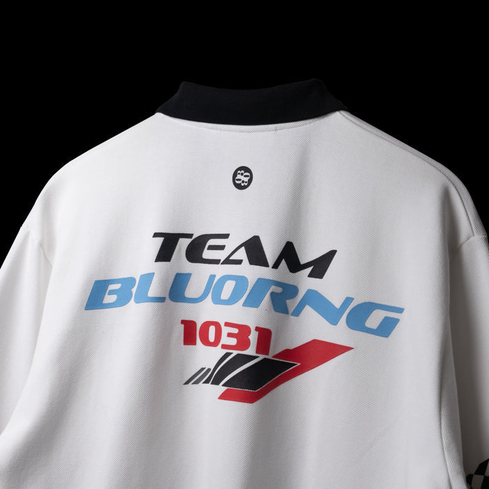 White Retro Rev Collar Neck Polo T-Shirt