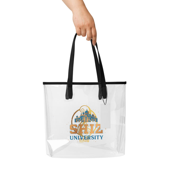 Wicked Shiz University clear tote bag styled for campus and everyday fan use