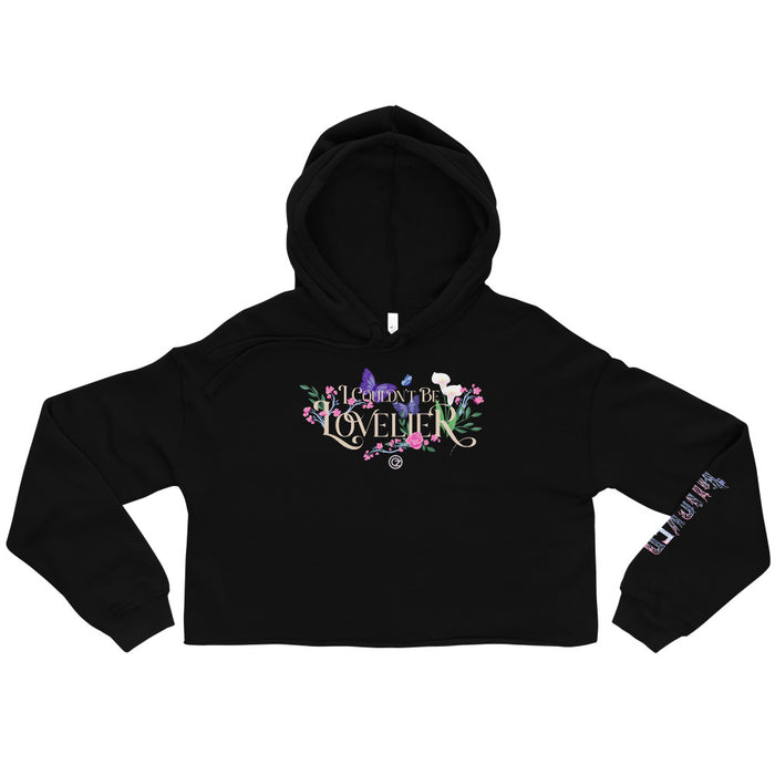 Wicked For Good Cropped Hoodie front view in black