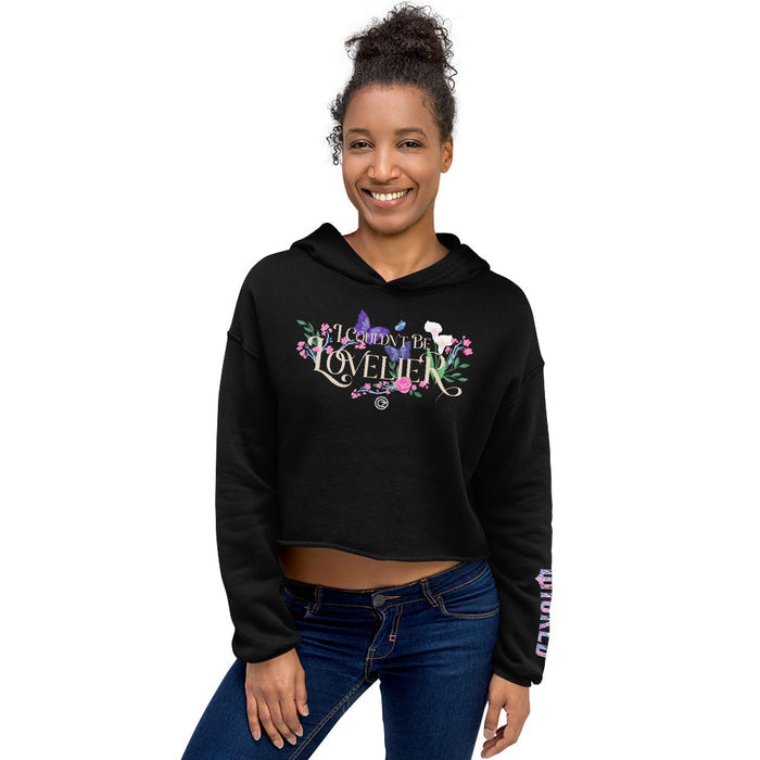 Wicked For Good Cropped Hoodie close up of I Couldn't Be Lovelier design