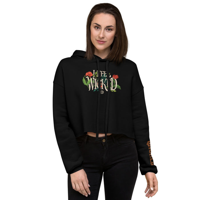 Wicked Elphaba I Feel Wicked Cropped Hoodie detail shot