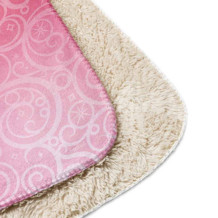 Full view of the Wicked Glinda Bubble Sherpa blanket spread out, displaying the bubbly pattern